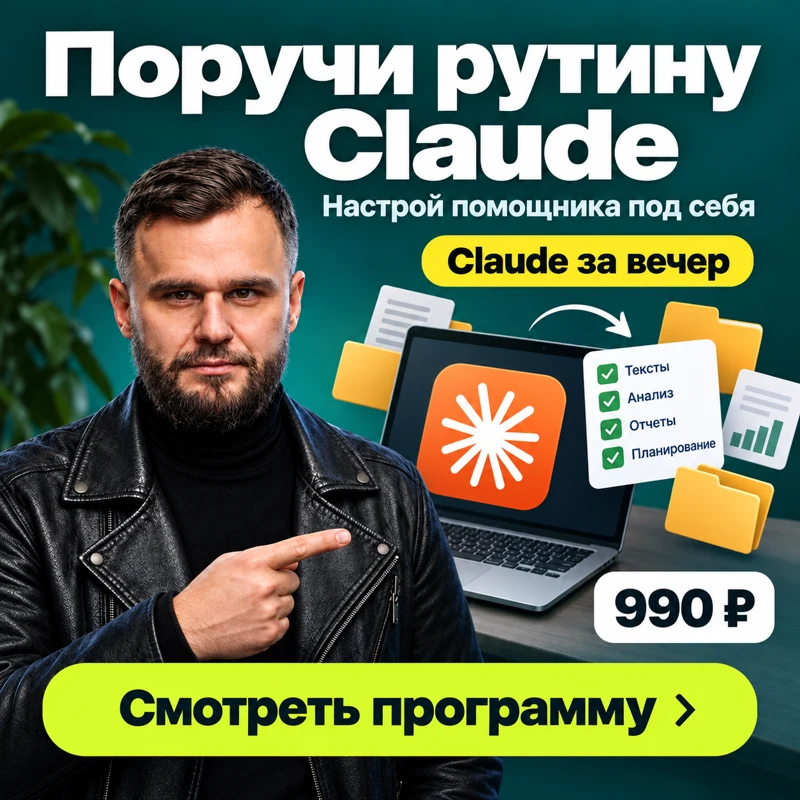 Claude за вечер: промпты, скилы и агенты. 990 ₽. Смотреть программу