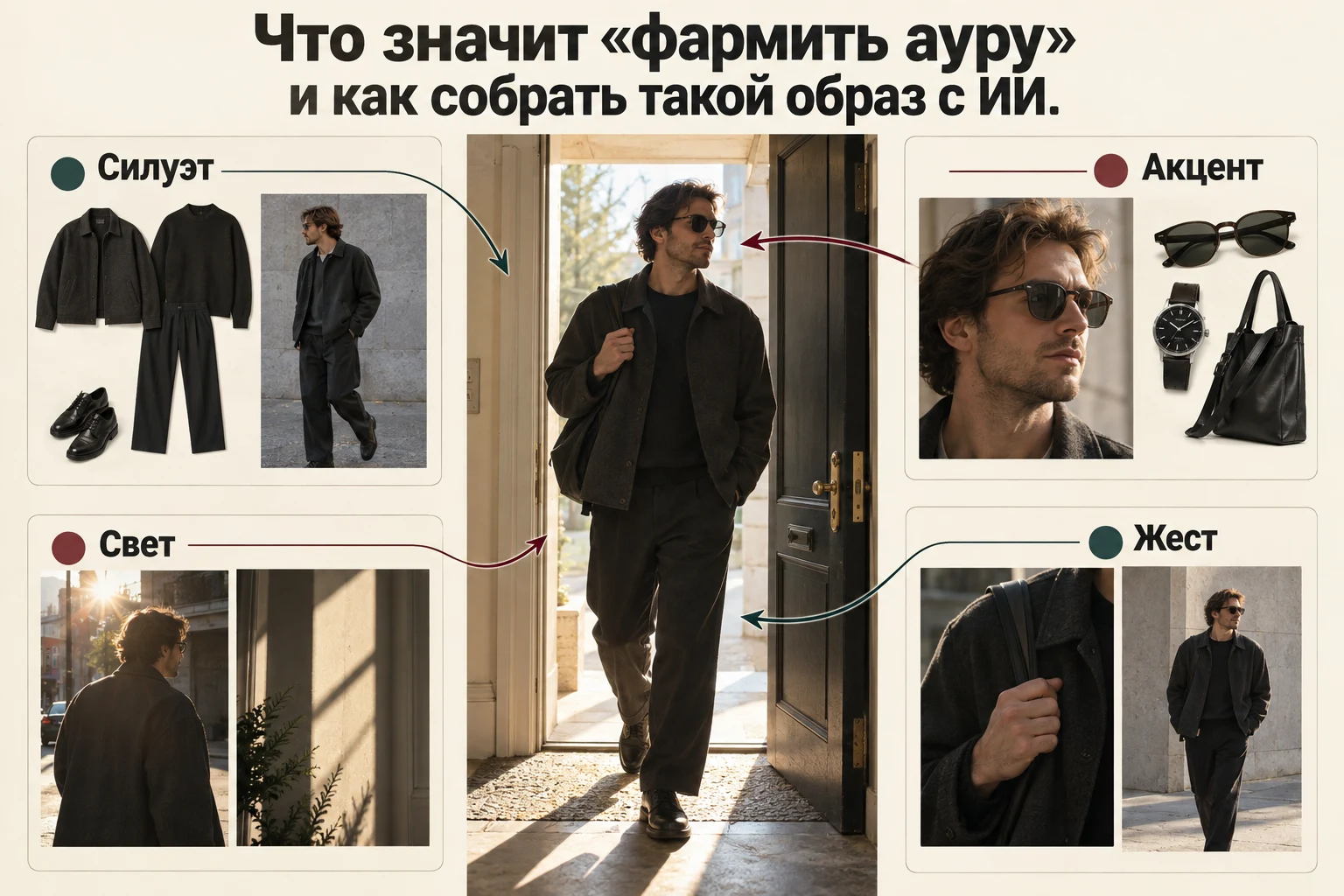 Объясняющая схема: Что значит «фармить ауру» и как собрать такой образ с ИИ