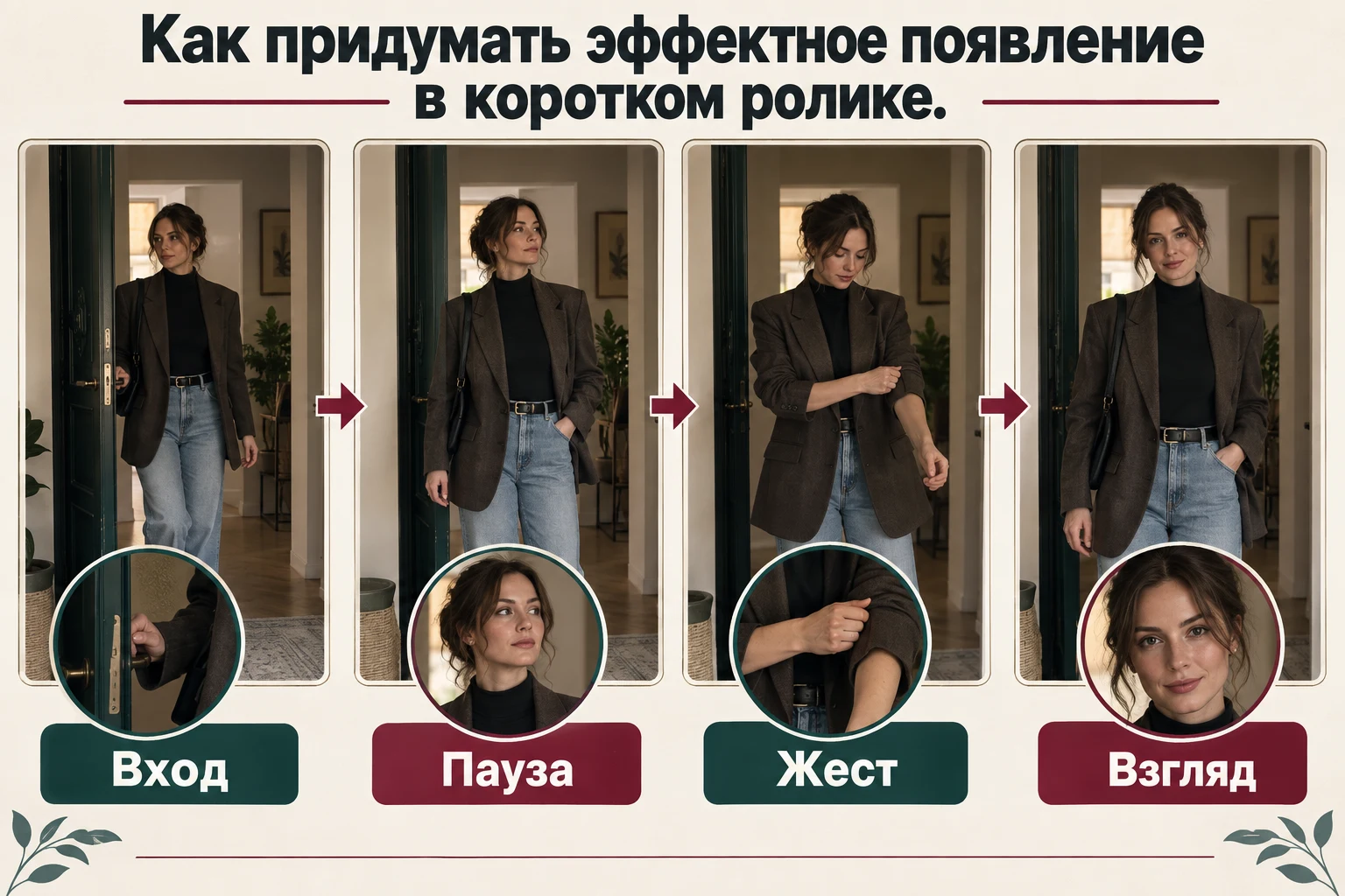 Объясняющая схема: Как придумать эффектное появление в коротком ролике